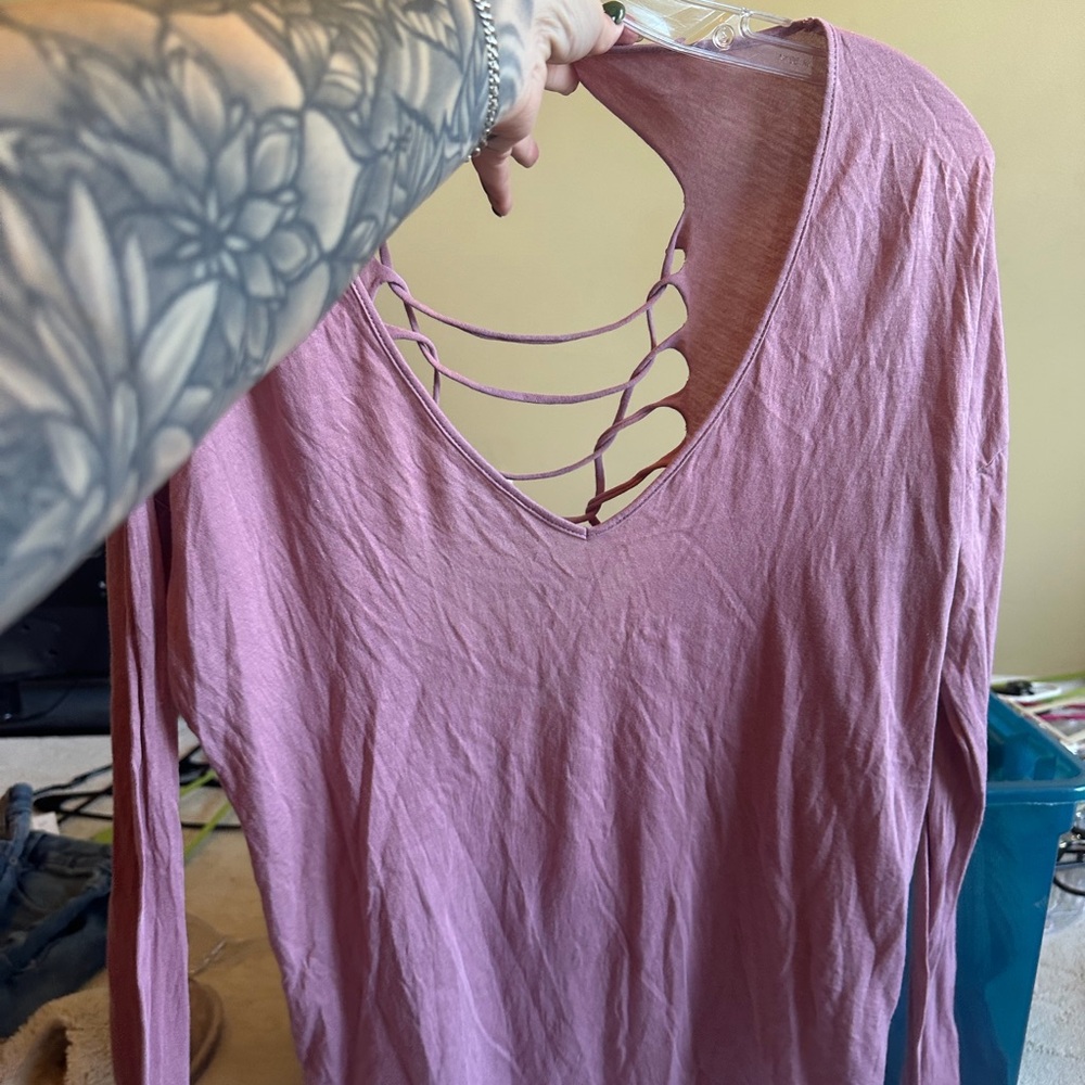 Express Mauve Long Sleeve Women's Top